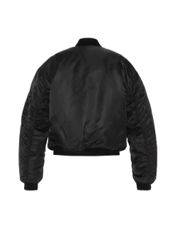 Bomber MA-1 90's noir en nylon recyclé, coupe courte et confort - NOIR