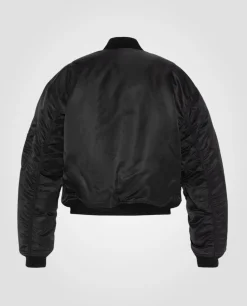 Bomber MA-1 90's noir en nylon recyclé, coupe courte et confort, grande taille - NOIR