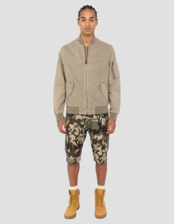 Bomber MA-1 taupe, coton lavé - TAUPE