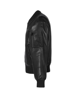 Bomber noir, cuir d'agneau - NOIR