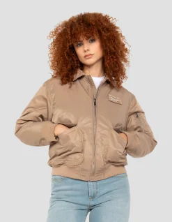 Bomber pilote CWU désert en nylon recyclé, coupe confort - DÉSERT