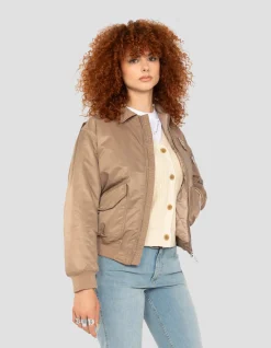 Bomber pilote CWU désert en nylon recyclé, coupe confort - DÉSERT