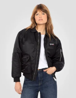 Bomber pilote CWU noir en nylon recyclé, coupe confort - NOIR
