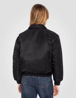 Bomber pilote CWU noir en nylon recyclé, coupe confort - NOIR