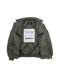 Bomber pilote CWU sage kaki en nylon recyclé, coupe confort - SAGE KAKI