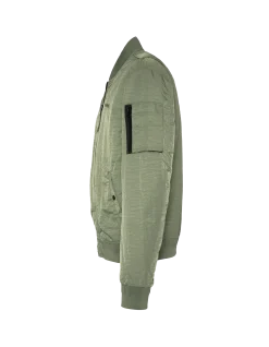 Bomber sage kaki léger déperlant effet froissé - SAGE KAKI