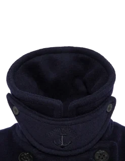 Caban bleu marine en laine non doublé - MARINE
