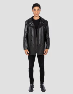 Caban noir mythique USA, cuir de vachette - NOIR