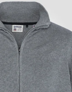 Cardigan zippé gris chiné - GRIS CHINÉ