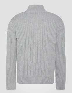 Cardigan zippé gris clair chiné recyclé - GRIS CLAIR CHINÉ
