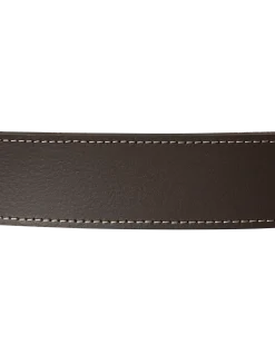 Ceinture marron à couture contrastée, cuir de buffle - MARRON