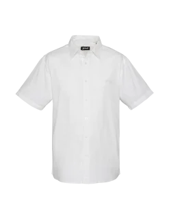Chemise blanche à manches courtes en coton et lin - BLANC