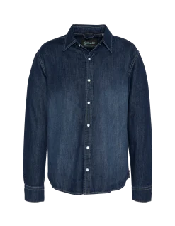Chemise bleu à manches longues en denim - BLEU