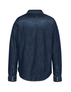 Chemise bleu à manches longues en denim - BLEU