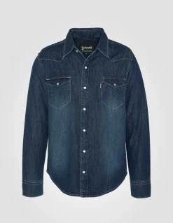 Chemise en denim bleu - BLEU