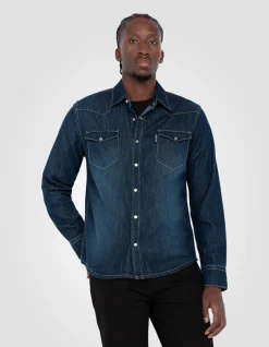 Chemise en denim bleu - BLEU