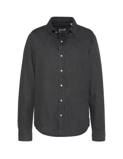 Chemise grise à manches longues en denim - GRIS