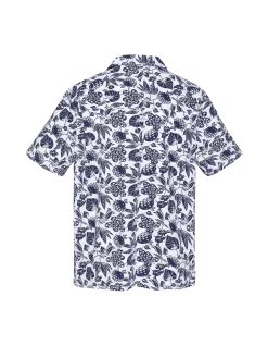 Chemise hawaïenne blanche - BLANC/MARINE