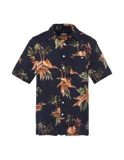 Chemise hawaïenne bleu marine - MARINE