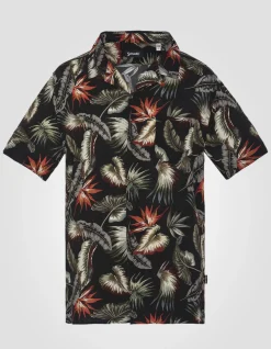 Chemise Hawaïenne noire - NOIR TROPICAL