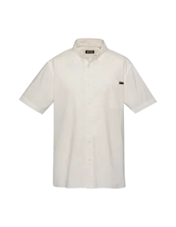 Chemise manches courtes blanche avec poche plaquée - BLANC