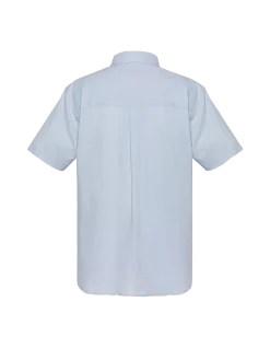 Chemise manches courtes bleu avec poche plaquée - BLEU