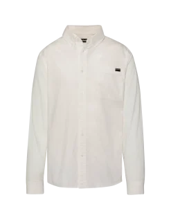 Chemise manches longues blanche avec poche plaquée - BLANC