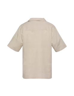 Chemisette beige en lin mélangé - BEIGE