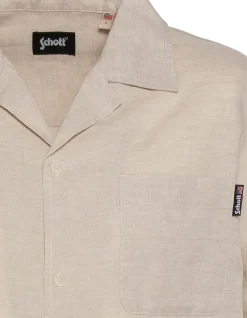 Chemisette beige en lin mélangé - BEIGE