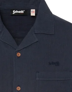 Chemisette bleu marine en gaze de coton - MARINE