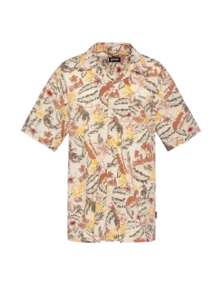 Chemisette légère hawaïenne beige - BEIGE