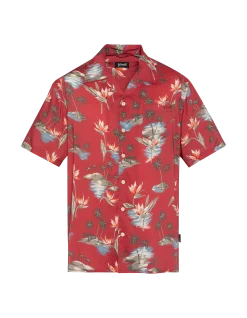 Chemisette légère hawaïenne rouge - ROUGE