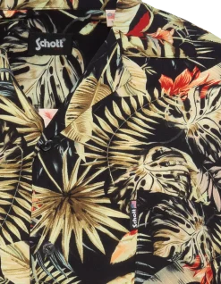 Chemisette noire imprimé tropical - NOIR