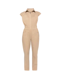 Combinaison saharienne beige sans manches - BEIGE
