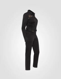 Combinaison western noire motif fleurs cloutées - NOIR