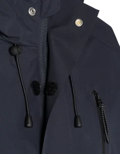 Coupe-vent bleu marine technique ultra-léger à capuche, coutures soudées - MARINE