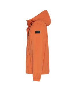 Coupe-vent orange foncé technique ultra-léger à capuche, coutures soudées - ORANGE FONCÉ