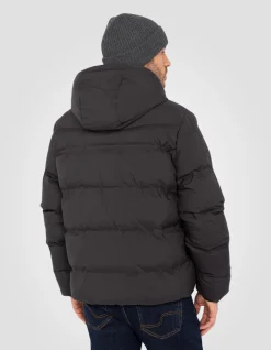 Doudoune anthracite à capuche sans couture, tissu mat - ANTHRACITE