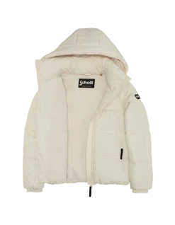 Doudoune blance cassé avec col en fausse fourrure amovible - BLANC CASSÉ