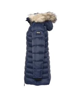 Doudoune bleu marine avec col en fausse fourrure amovible - MARINE