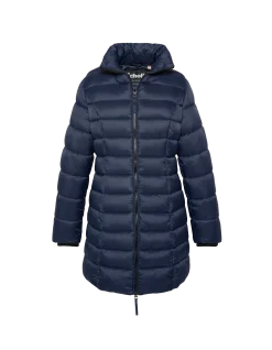 Doudoune bleu marine avec col en fausse fourrure amovible - MARINE