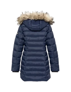 Doudoune bleu marine avec col en fausse fourrure amovible - MARINE