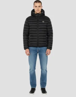 Doudoune à capuche noire ultra légère - NOIR