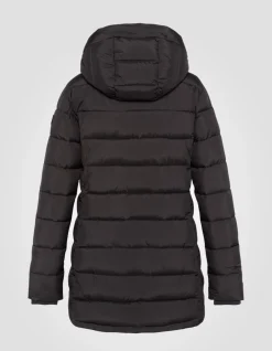 Doudoune longue noire à capuche - NOIR