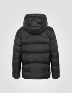 Doudoune mi-longue noire à capuche - NOIR