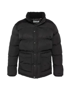 Doudoune noire avec col en fausse fourrure amovible - NOIR