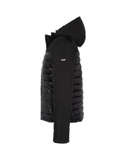 Doudoune noire avec col en fausse fourrure amovible - NOIR
