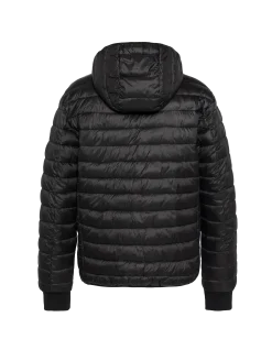 Doudoune noire avec col en fausse fourrure amovible - NOIR