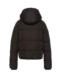 Doudoune noire à capuche doublée sherpa enfant - NOIR