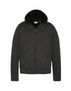 Gilet anthracite à capuche doublé sherpa - ANTHRACITE